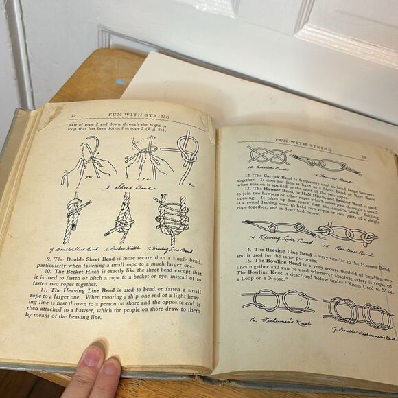 Vintage 1940s Hardcover Book: Fun With String by Joseph Leeming- Games, Knotwork - Picture 6 of 12